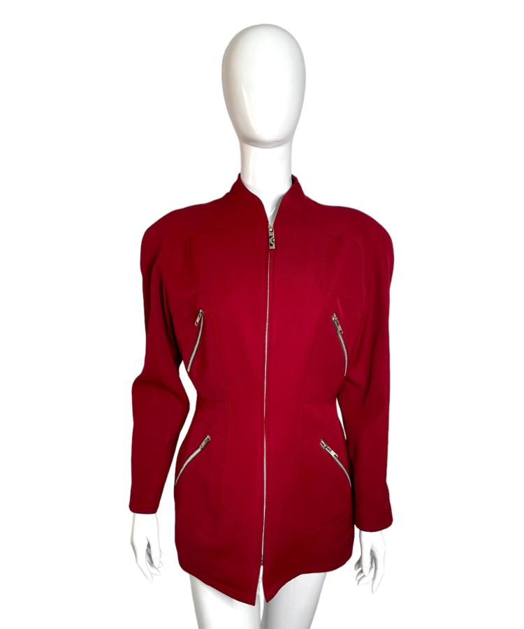 Thierry Mugler red fitted jacket